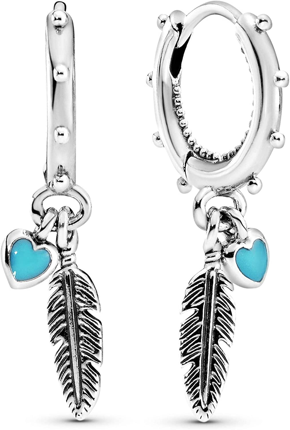 Pandora Spiritual Feathers Holy Feathers Earrings (Silver, Enamel) 297205EN168